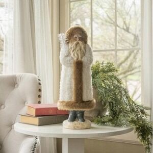 Ragon House Christmas 17.25" Furry‎ White Belsnickle Santa Figurine NEW